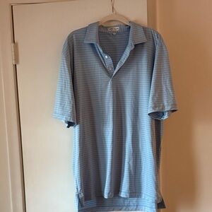 Peter Millar Sky Blue Striped Polo Shirt